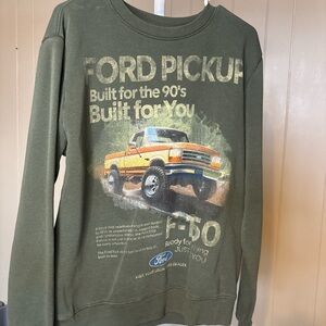 Ford Kids Olive Green Pickup Truck Sweatshirt
